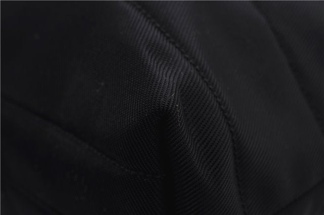 Authentic GUCCI Vintage Shoulder Tote Bag Nylon Enamel Black 0380E