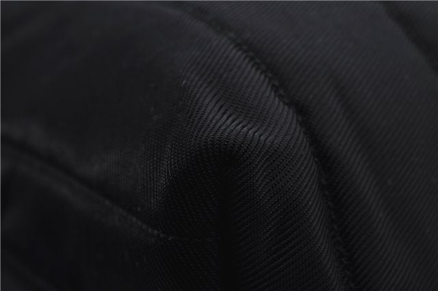 Authentic GUCCI Vintage Shoulder Tote Bag Nylon Enamel Black 0380E