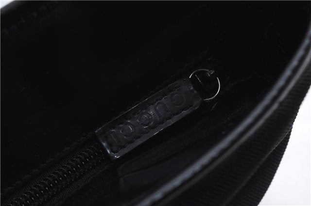 Authentic GUCCI Vintage Shoulder Tote Bag Nylon Enamel Black 0380E