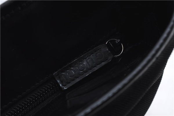 Authentic GUCCI Vintage Shoulder Tote Bag Nylon Enamel Black 0380E