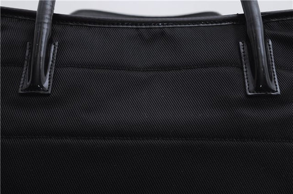 Authentic GUCCI Vintage Shoulder Tote Bag Nylon Enamel Black 0380E