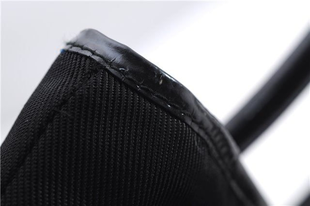 Authentic GUCCI Vintage Shoulder Tote Bag Nylon Enamel Black 0380E