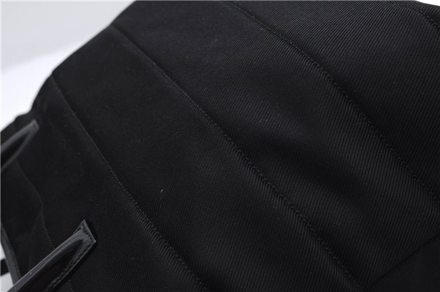 Authentic GUCCI Vintage Shoulder Tote Bag Nylon Enamel Black 0380E