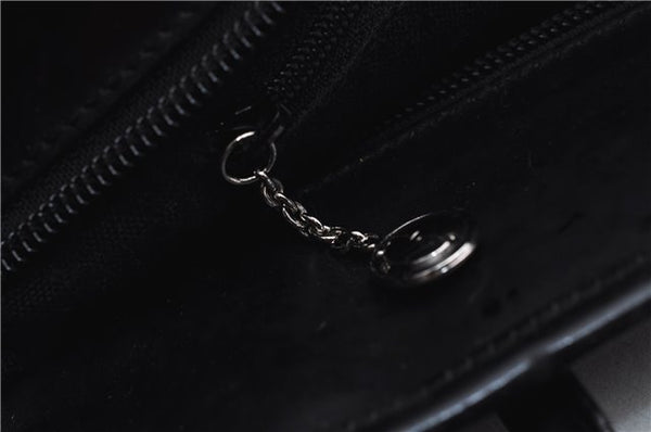 Authentic GUCCI Vintage Shoulder Tote Bag Nylon Enamel Black 0380E