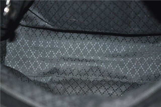 Authentic GUCCI Vintage Shoulder Tote Bag Nylon Enamel Black 0380E