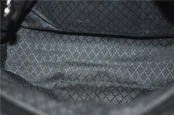 Authentic GUCCI Vintage Shoulder Tote Bag Nylon Enamel Black 0380E