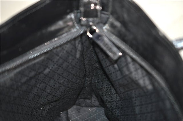 Authentic GUCCI Vintage Shoulder Tote Bag Nylon Enamel Black 0380E