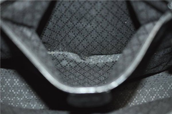 Authentic GUCCI Vintage Shoulder Tote Bag Nylon Enamel Black 0380E