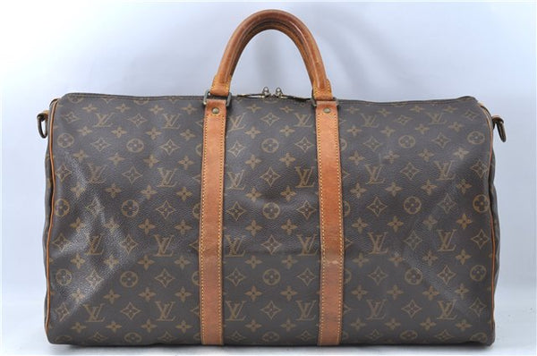 Auth Louis Vuitton Monogram Keepall Bandouliere 50 Boston Bag M41416 LV 0382B