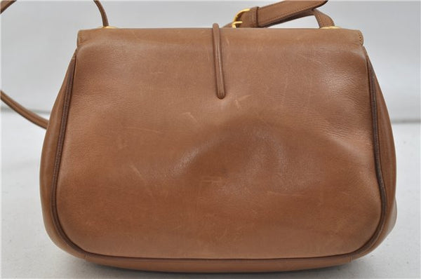 Authentic GUCCI Vintage Shoulder Bag Purse Leather Brown 0382E
