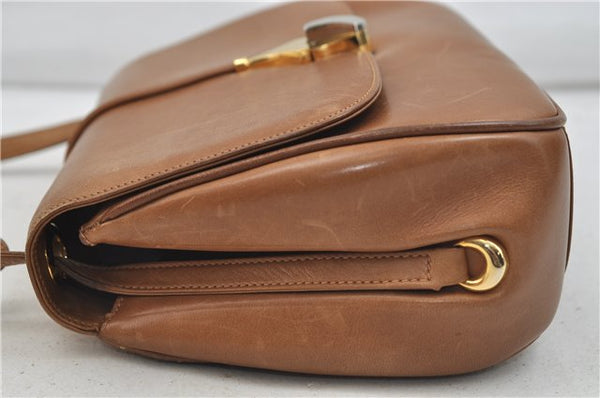 Authentic GUCCI Vintage Shoulder Bag Purse Leather Brown 0382E