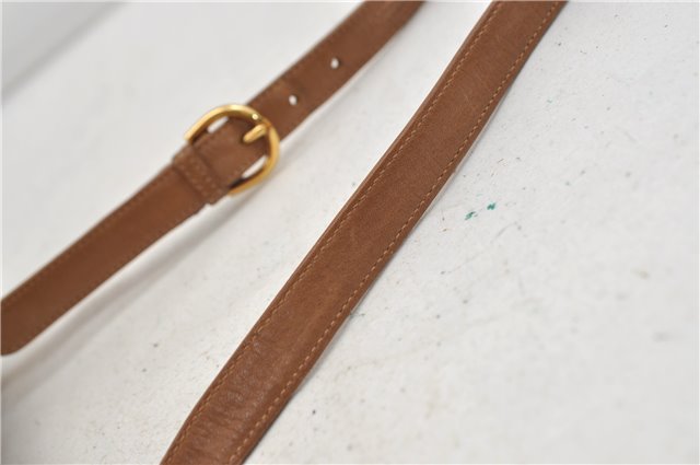 Authentic GUCCI Vintage Shoulder Bag Purse Leather Brown 0382E