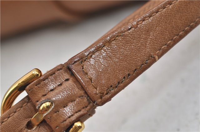 Authentic GUCCI Vintage Shoulder Bag Purse Leather Brown 0382E