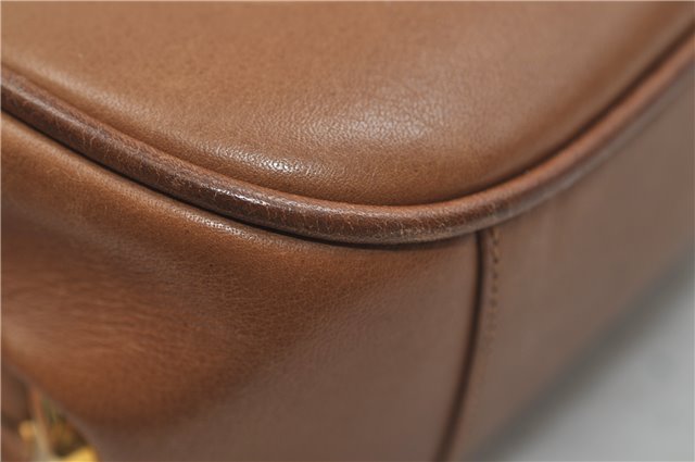 Authentic GUCCI Vintage Shoulder Bag Purse Leather Brown 0382E