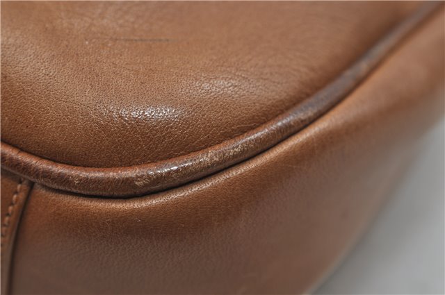 Authentic GUCCI Vintage Shoulder Bag Purse Leather Brown 0382E