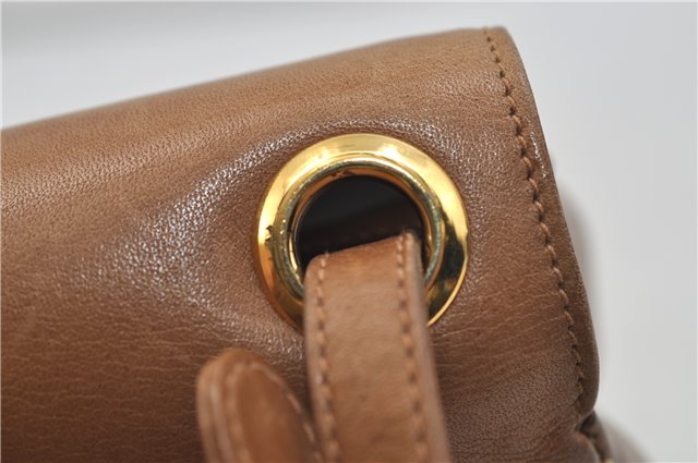 Authentic GUCCI Vintage Shoulder Bag Purse Leather Brown 0382E