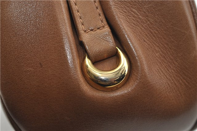 Authentic GUCCI Vintage Shoulder Bag Purse Leather Brown 0382E