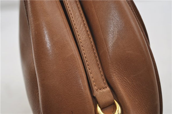 Authentic GUCCI Vintage Shoulder Bag Purse Leather Brown 0382E