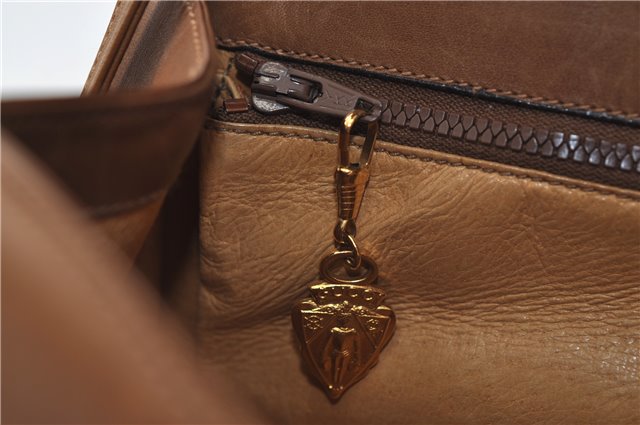 Authentic GUCCI Vintage Shoulder Bag Purse Leather Brown 0382E