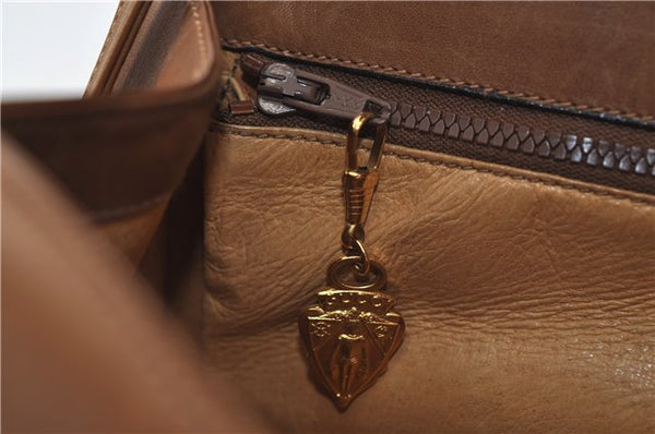 Authentic GUCCI Vintage Shoulder Bag Purse Leather Brown 0382E