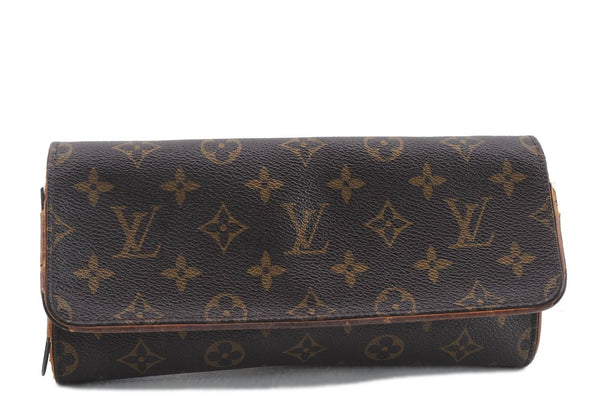 Authentic Louis Vuitton Monogram Pochette Twin GM Clutch Bag M51852 LV 0385D