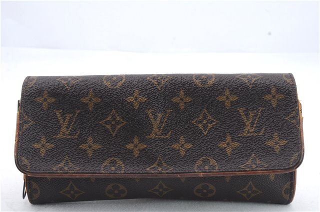 Authentic Louis Vuitton Monogram Pochette Twin GM Clutch Bag M51852 LV 0385D