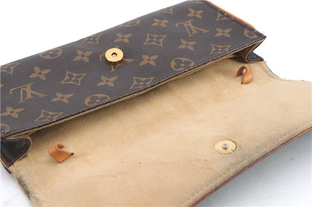 Authentic Louis Vuitton Monogram Pochette Twin GM Clutch Bag M51852 LV 0385D