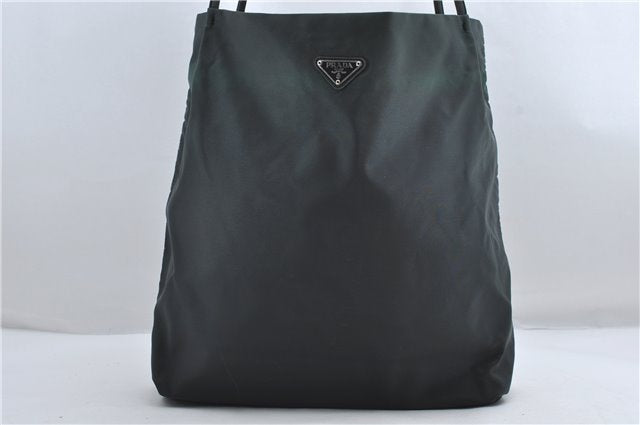 Authentic PRADA Vintage Nylon Tessuto Shoulder Tote Bag Green 0385E