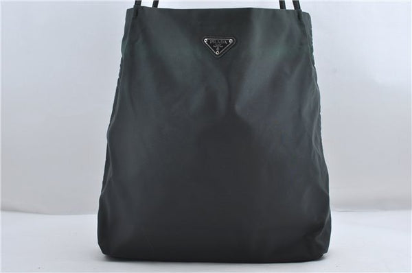 Authentic PRADA Vintage Nylon Tessuto Shoulder Tote Bag Green 0385E