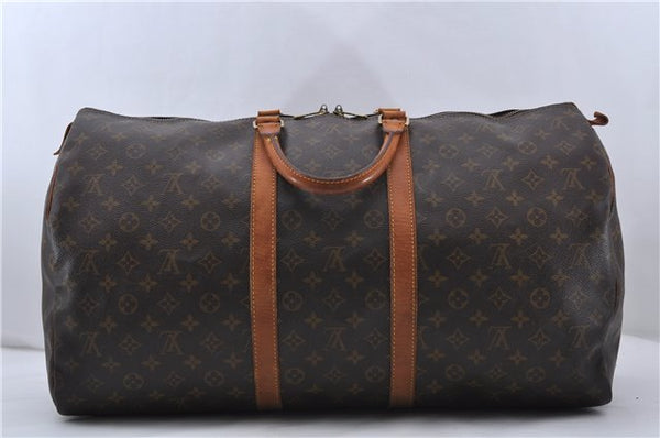 Authentic Louis Vuitton Monogram Keepall 55 Boston Bag M41424 LV 0386D