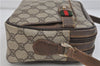 Auth GUCCI Web Sherry Line Shoulder Cross Body Bag GG PVC Leather Brown 0387D