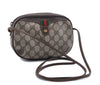 Auth GUCCI Web Sherry Line Shoulder Cross Body Bag GG PVC Leather Brown 0390D