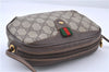 Auth GUCCI Web Sherry Line Shoulder Cross Body Bag GG PVC Leather Brown 0390D