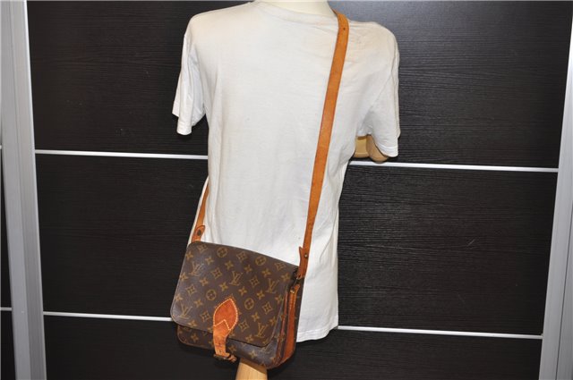 Auth Louis Vuitton Monogram Cartouchiere MM Shoulder Cross Bag M51253 LV 0390E