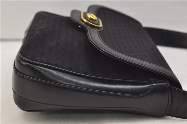 Authentic GUCCI Micro GG Canvas Leather Shoulder Cross Body Bag Black 0392E
