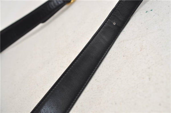 Authentic GUCCI Micro GG Canvas Leather Shoulder Cross Body Bag Black 0392E