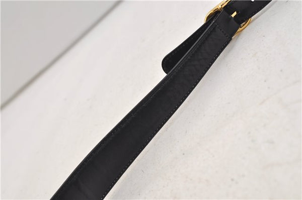 Authentic GUCCI Micro GG Canvas Leather Shoulder Cross Body Bag Black 0392E