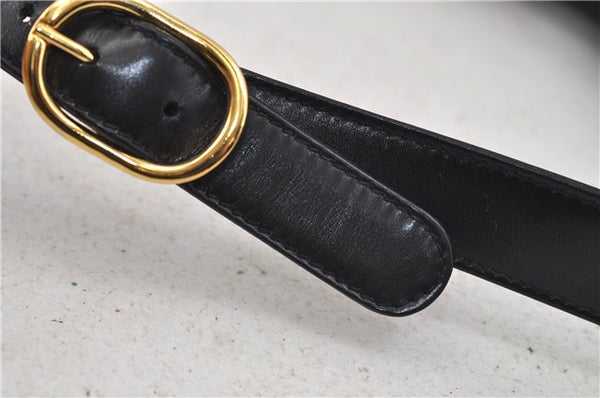 Authentic GUCCI Micro GG Canvas Leather Shoulder Cross Body Bag Black 0392E