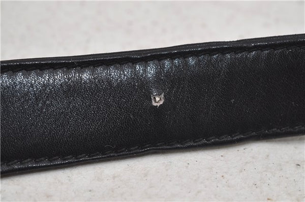 Authentic GUCCI Micro GG Canvas Leather Shoulder Cross Body Bag Black 0392E