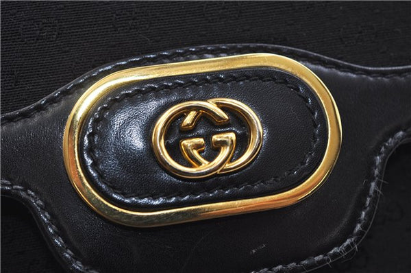 Authentic GUCCI Micro GG Canvas Leather Shoulder Cross Body Bag Black 0392E