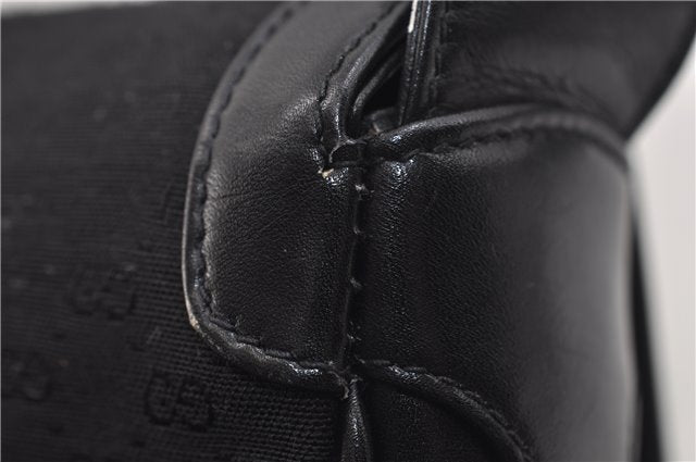 Authentic GUCCI Micro GG Canvas Leather Shoulder Cross Body Bag Black 0392E