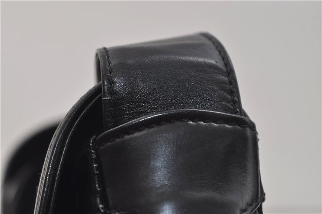 Authentic GUCCI Micro GG Canvas Leather Shoulder Cross Body Bag Black 0392E