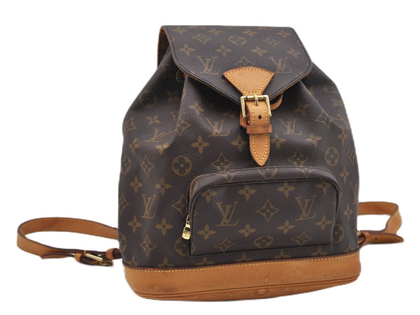 Authentic Louis Vuitton Monogram Montsouris MM Backpack M51136 LV 0392F