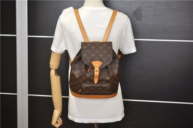 Authentic Louis Vuitton Monogram Montsouris MM Backpack M51136 LV 0392F