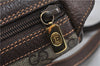 Authentic GUCCI Web Sherry Line Shoulder Cross Bag GG PVC Leather Brown 0393D