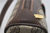 Authentic GUCCI Web Sherry Line Shoulder Cross Bag GG PVC Leather Brown 0393D