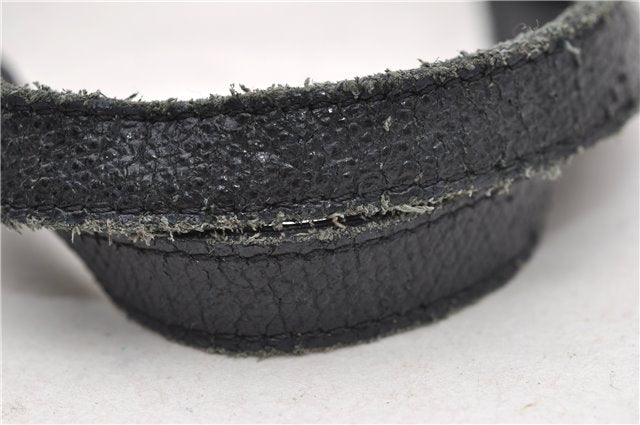 Authentic BURBERRY Check Shoulder Tote Bag Nylon Leather Black 0394D