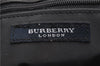 Authentic BURBERRY Check Shoulder Tote Bag Nylon Leather Black 0394D