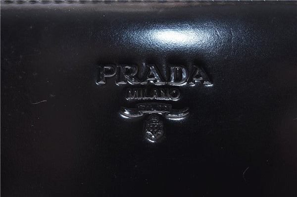 Authentic PRADA SPAZZOLATO Leather Shoulder Hand Bag B7390 Black 0398E