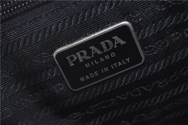 Authentic PRADA SPAZZOLATO Leather Shoulder Hand Bag B7390 Black 0398E